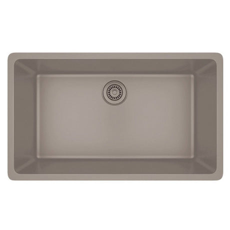 Dakota Sinks GSE-QC3219-BE Builders Elements Series 32 Inch Quartz Composite Single Bowl Undermount Kitchen Sink GSE-QC3219-BE Dakota Sinks Beige