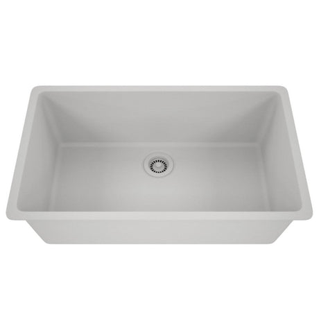 Dakota Sinks GSE-QC3219-BE Builders Elements Series 32 Inch Quartz Composite Single Bowl Undermount Kitchen Sink GSE-QC3219-W Dakota Sinks White