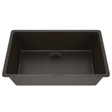 Dakota Sinks GSE-QC3219-BE Builders Elements Series 32 Inch Quartz Composite Single Bowl Undermount Kitchen Sink GSE-QC3219-MO Dakota Sinks Mocha