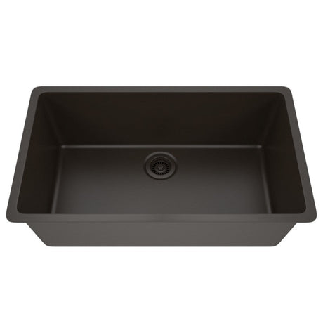 Dakota Sinks GSE-QC3219-BE Builders Elements Series 32 Inch Quartz Composite Single Bowl Undermount Kitchen Sink GSE-QC3219-MO Dakota Sinks Mocha