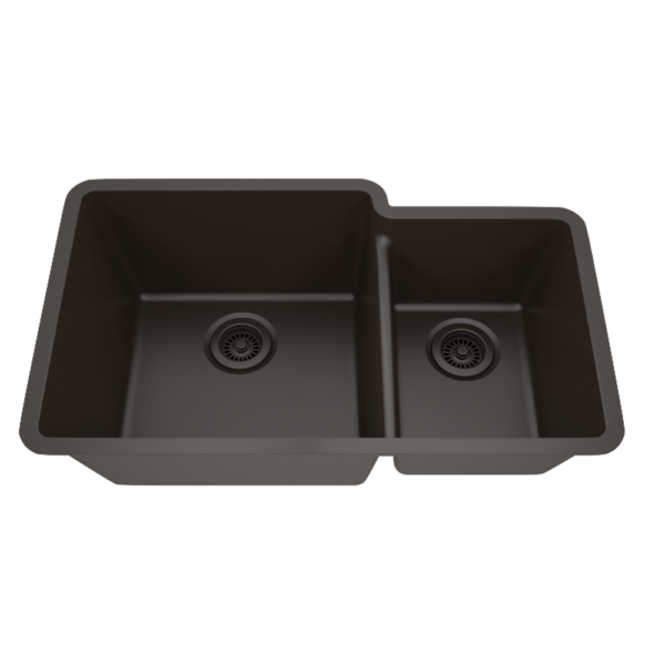 Dakota Sinks GSE-QC6040LD-BE Builders Elements Series 32 Inch Quartz Composite 60/40 Low Divide Double Bowl Undermount Kitchen Sink - Dakota Sinks