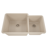 Dakota Sinks GSE-QC6040LD-BE Builders Elements Series 32 Inch Quartz Composite 60/40 Low Divide Double Bowl Undermount Kitchen Sink GSE-QC6040LD-BE Dakota Sinks Beige