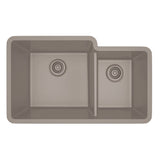 Dakota Sinks GSE-QC6040LD-BE Builders Elements Series 32 Inch Quartz Composite 60/40 Low Divide Double Bowl Undermount Kitchen Sink GSE-QC6040LD-CO Dakota Sinks Concrete
