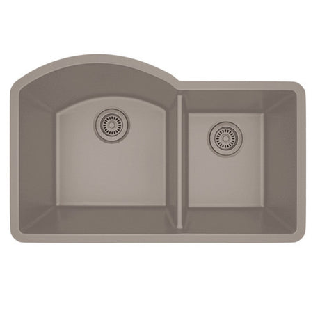 Dakota Sinks GSE-QC7030LD-BE Builders Elements Series 32 Inch Quartz Composite 70/30 Low Divide Double Bowl Undermount Kitchen Sink GSE-QC7030LD-BE Dakota Sinks Beige