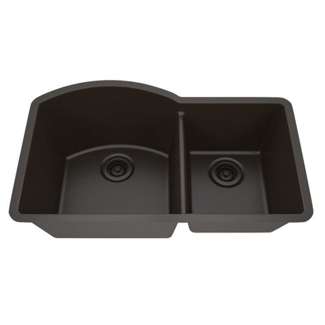 Dakota Sinks GSE-QC7030LD-BE Builders Elements Series 32 Inch Quartz Composite 70/30 Low Divide Double Bowl Undermount Kitchen Sink GSE-QC7030LD-BK Dakota Sinks Black