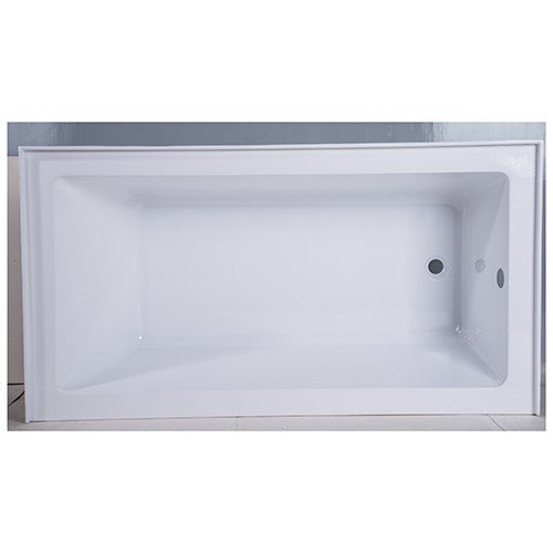 Dakota Sinks UST-ALLC01SNW Signature 60 x 30 Inch Alcove Rectangle Left Hand Drain Bathtub with Nested Tile Flange - White Dakota Sinks