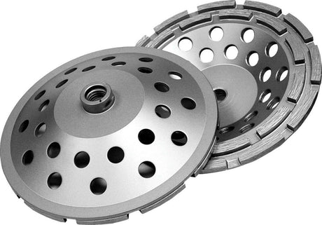 Delux-Cut Segmented Cup Grinders Double Row 22410 Diamond Products 4" 5/8-11 Double Row