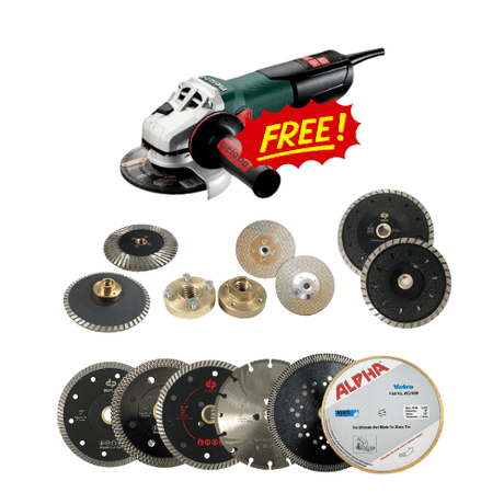 Diamond Blades Bundle + Free Metabo Variable Speed Grinder Diamond Tool Store