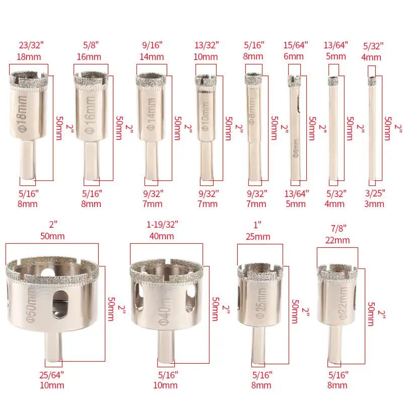 Diamond Core bits for Glass, Tile, Porcelain, and Stone Diamond Tool Store