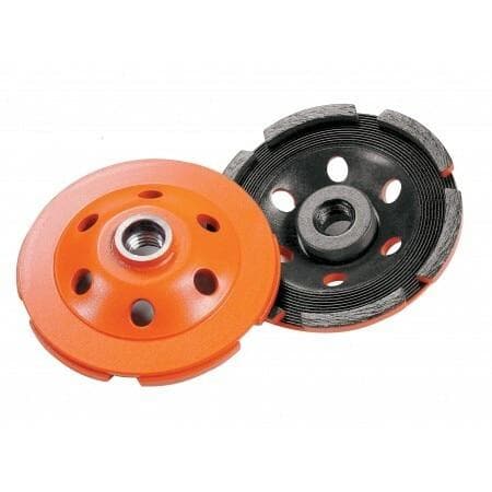 Double Row Heavy Duty Orange Segmented Cup Grinder 00016 Diamond Products 4" 5/8-11 Thread