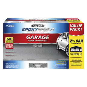 Epoxyshield Garage Floor Coating - 2.5 Gallon Kit 327081 Rust-Oleum Dark Gray Gloss 1 Car Kit