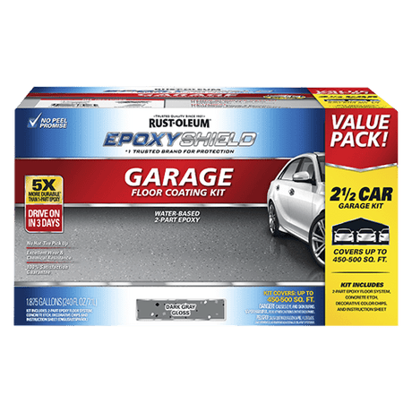 Epoxyshield® Garage Floor Coating - 2.5 Gallon Kit 365186 Rust-Oleum Dark Gray Gloss