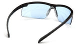 Ever-Lite Infinity Blue Anti-Fog Lens Safety Glasses with Black Frame Pyramex