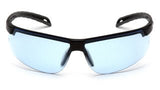 Ever-Lite Infinity Blue Anti-Fog Lens Safety Glasses with Black Frame Pyramex