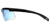 Ever-Lite Infinity Blue Anti-Fog Lens Safety Glasses with Black Frame Pyramex