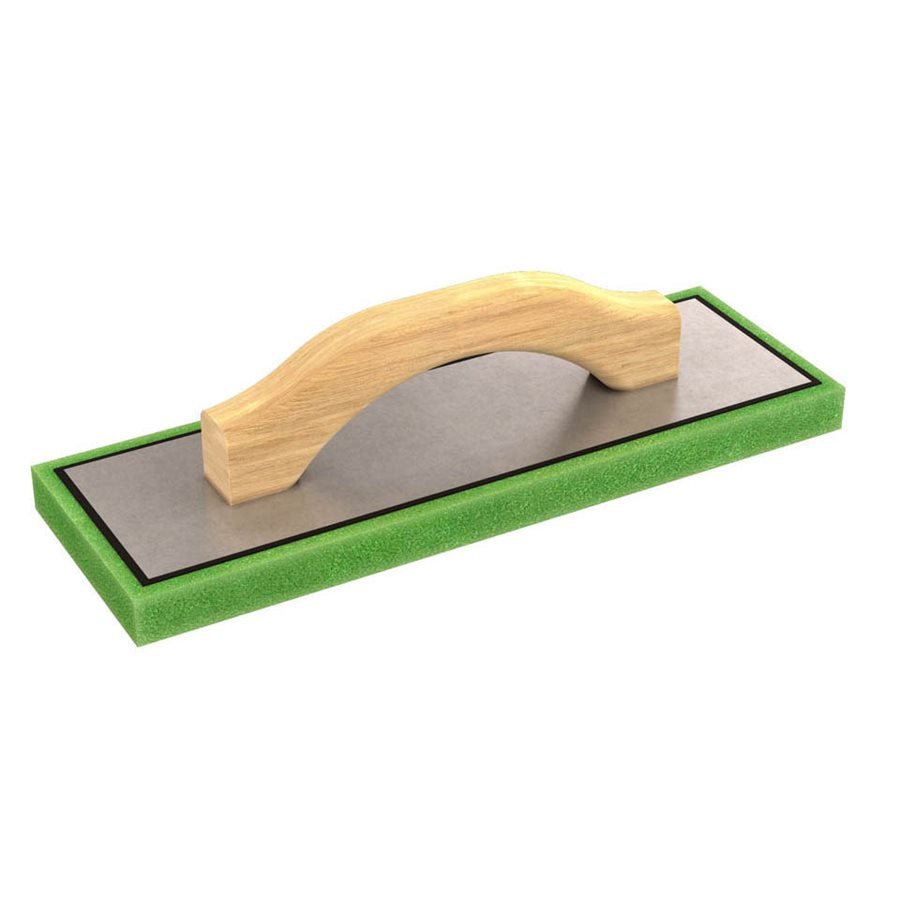 Fine Green Foam Float - 12" X 4" X 3/4" With Wood Handle - Bon Tool