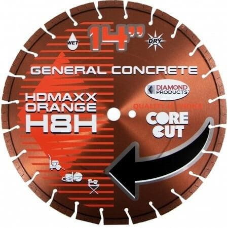Heavy Duty Orange MAXX High Speed Diamond Blades - H8H 11422 Diamond Products 10" x .110 x 1"