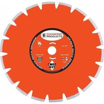 Heavy Duty Orange Segmented Dry Walk Behind Blades 11196 Diamond Products 12" x 125 x 1"