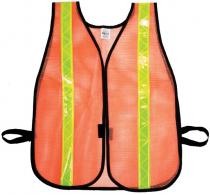 Heavy Weight Safety Vest - 1-3/8" Lime Reflective (12 Count) - Mutual Industries