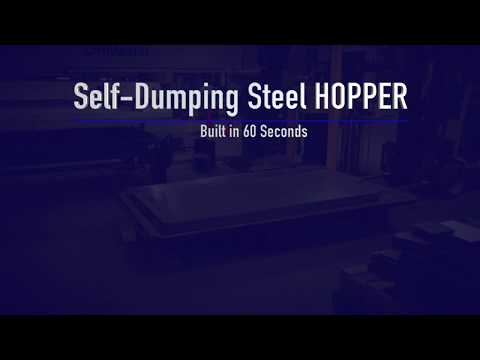 Self-Dumping Steel Hoppers with Bumper Release - D Style Vestil