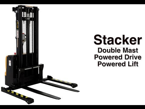 Double Mast Stackers with Powered Drive and Powered Lift Vestil