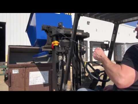 Self-Dumping Steel Hoppers with Bumper Release - D Style Vestil