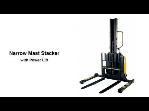 Narrow Mast Stackers with Powered Lift Vestil