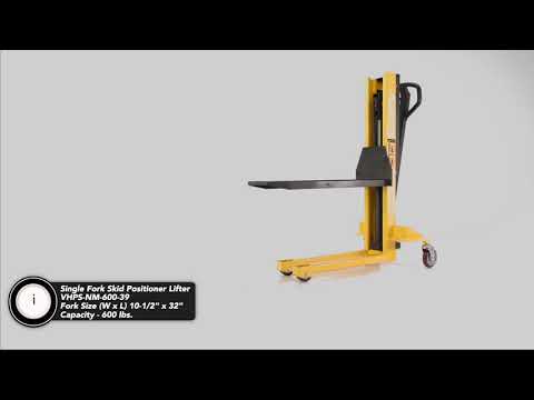 Single Fork Skid Positioner Lifter Vestil