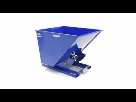 Self-Dumping Steel Hoppers with Bumper Release - D Style Vestil