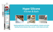 Hyper Kitchen & Bathroom Silicone 300Ml (10.1 FL. OZ) Transparent - 12 COUNT - Kraken Bond