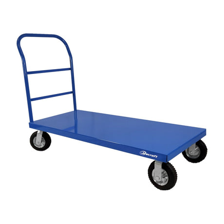 Jescraft Heavy Duty Steel Deck Platform Carts PC-430PN8-2R2S Jescraft 30" x 48" 8" Pneumatic Casters: 2 Rigid, 2 Swivel