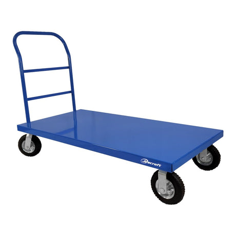 Jescraft Heavy Duty Steel Deck Platform Carts PC-530PN8-2R2S Jescraft 30" x 60" 8" Pneumatic Casters: 2 Rigid, 2 Swivel