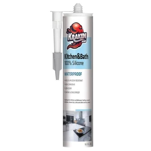 Kitchen & Bathroom Silicone 300 ml (10.1 FL Oz) White - Case of 12 Kraken Bond