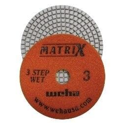 Matrix 3 Step Diamond Polishing Pads for Medium to Light Quartz and Granite - Weha