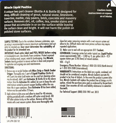 Miracle Liquid Poultice - Part A & B Miracle Sealants