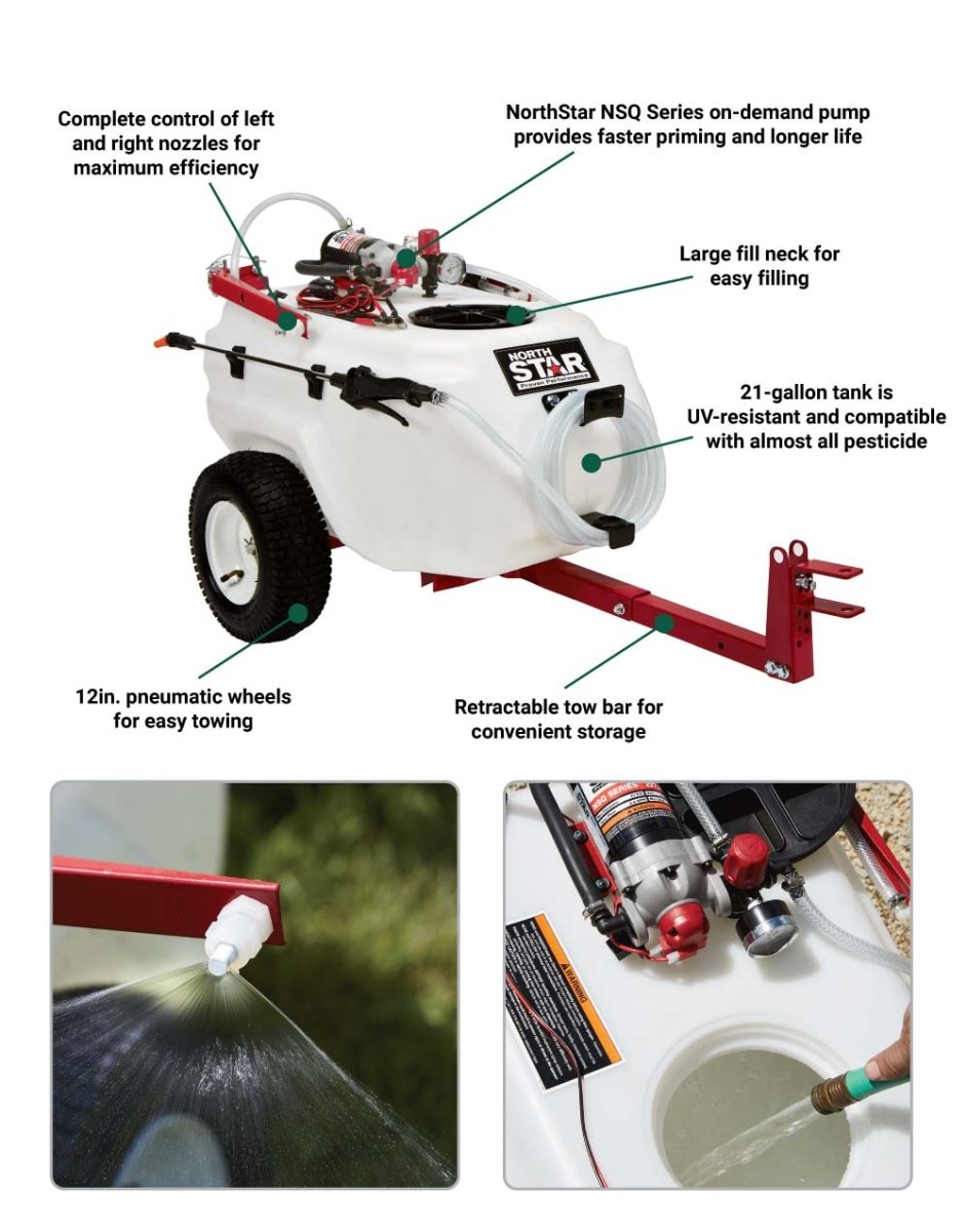 NorthStar Tow-Behind Broadcast and Spot Sprayer | 21-Gallon | 2.2 GPM - NorthStar