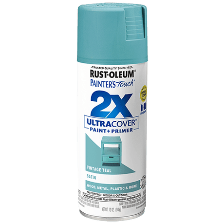 Painter's Touch 2X Ultra Cover Satin Spray Paint - 12oz (6 Count) 334090 Rust-Oleum Vintage Teal