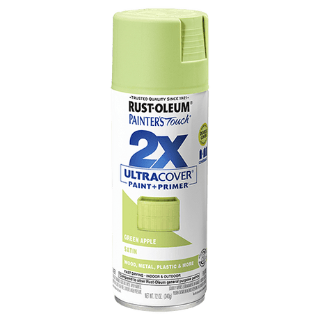 Painter's Touch 2X Ultra Cover Satin Spray Paint - 12oz (6 Count) 334070 Rust-Oleum Green Apple