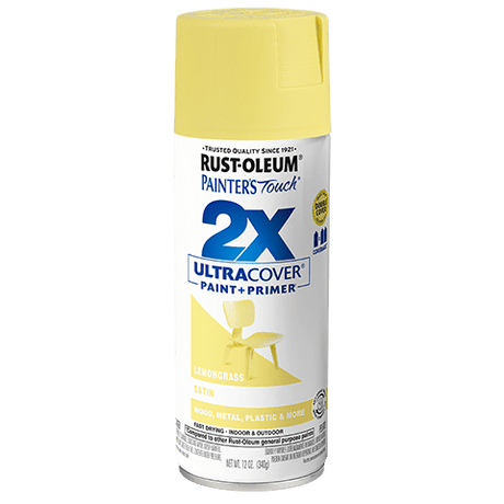 Painter's Touch 2X Ultra Cover Satin Spray Paint - 12oz (6 Count) 334081 Rust-Oleum Lemongrass