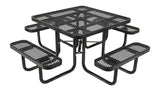 Picnic Tables - Steel Mesh PT-MX-ST-46-BK Vestil Square Picnic Table Black
