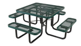 Picnic Tables - Steel Mesh PT-MX-ST-46-GN Vestil Square Picnic Table Green
