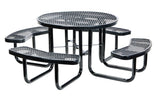 Picnic Tables - Steel Mesh PT-MX-RT-46-BK Vestil Round Picnic Table Black