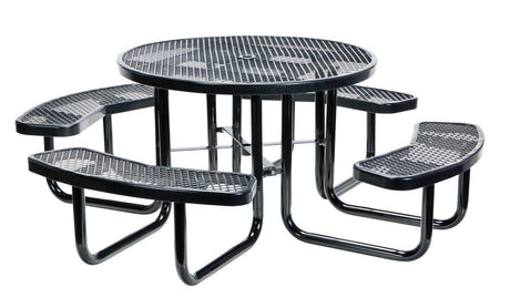 Picnic Tables - Steel Mesh PT-MX-RT-46-BK Vestil Round Picnic Table Black