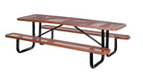 Picnic Tables - Steel Mesh PT-MX-3072-BN Vestil Rectangle Picnic Table - 72' Length Brown