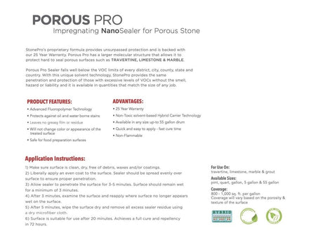 Porous Pro Impregnating Sealer - Sale Stone Pro
