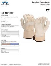 Premium Cowhide Leather Palm Gloves - Box of 12 - Pyramex