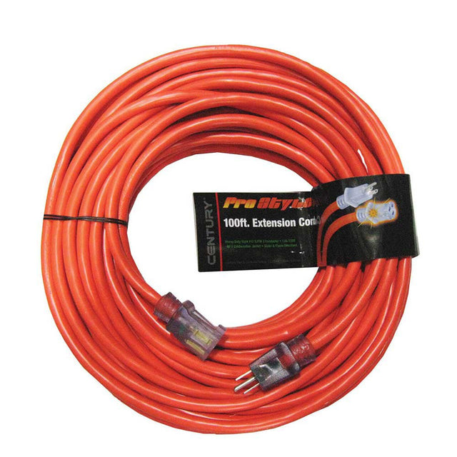 Pro Style Lighted Extension Cord Orange | 12/3 100-Ft. SJTW Diamond Tool Store
