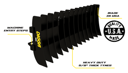 Digga Root Rake For Skid Steer Loaders & 3-10T Excavators | Root Rake ...