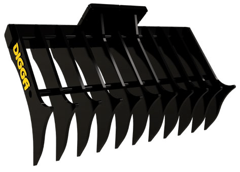 Digga Root Rake For Skid Steer Loaders & 3-10T Excavators | Root Rake ...