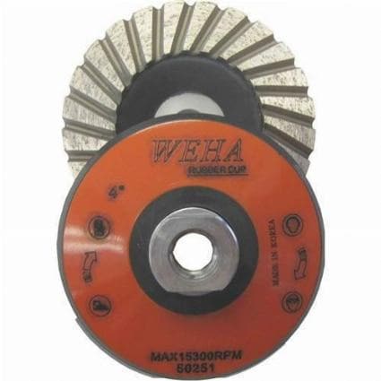 Rubber Diamond Cup Wheel 50251 Weha Medium Grit 4"